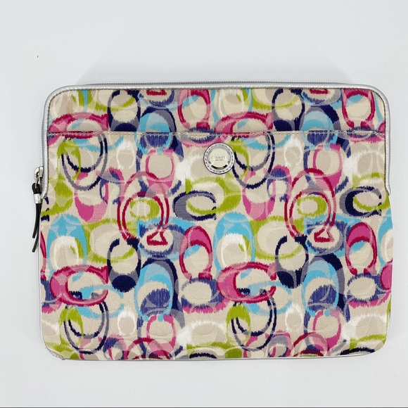 Coach multicolor logo iPad padded carrying case